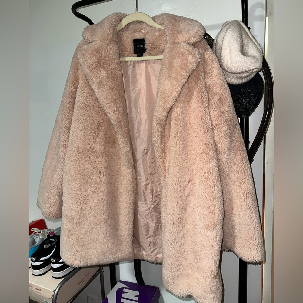 Forever 21 Soft Blush Teddy Jacket